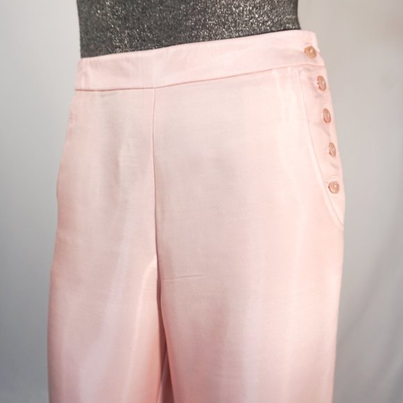 RALPH LAUREN Theodora Wide Satin Pink Pants NWOT - Picture 3 of 6